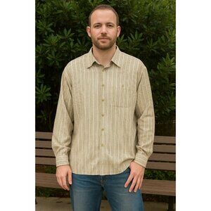 Ike Behar Brown Plaid Collared Button-Down Shirt Sz XL 100% Cotton Made in Peru